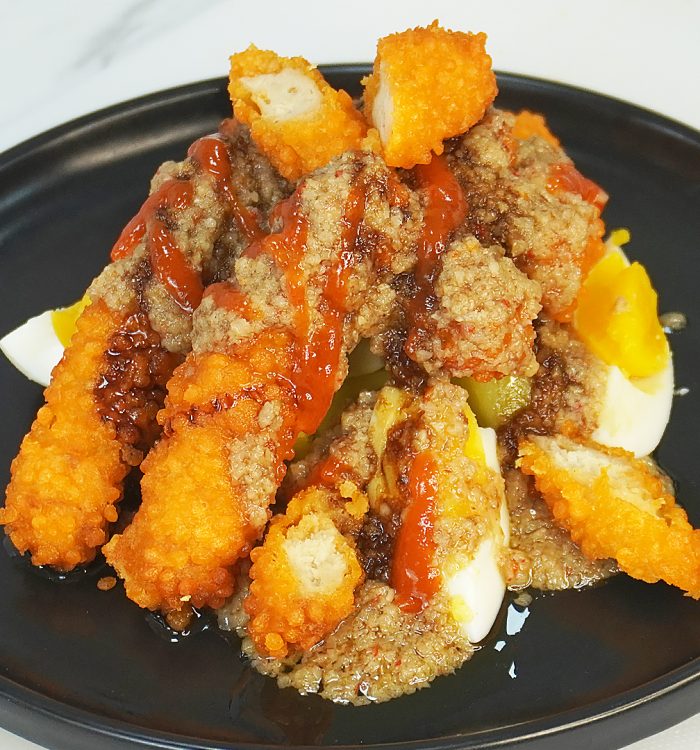 Kriuk Nugget Stick dengan Saus Kacang